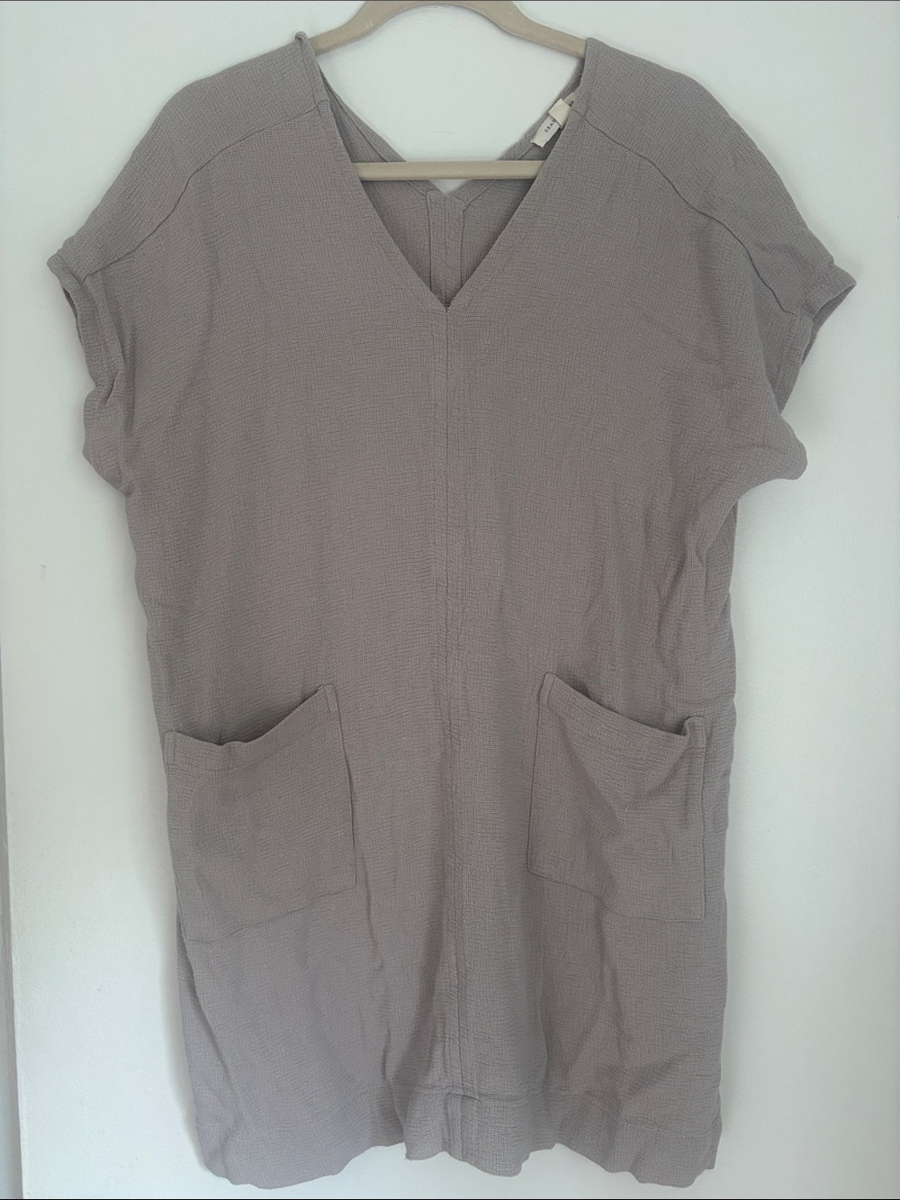 Light Lavendar/Gray V-Neck Pocket Tunic Cover up